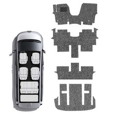 SOONSOO 線圈汽車腳踏墊 第1排+第2排+第3排+後車廂 全套組 HE-126-F, 灰黑色, 現代 Staria 柴油/Hav 9人座 Lounge 全套組(2021~)