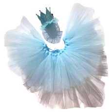 Keribing 寵物派對裙 + 帽子套組, 1套, 藍色