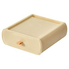 橡合杉 抽屜式桌面收納盒 M, 1層, 嫩黃色