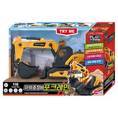 플레이타운 원앤원 파워중장비 포크레인 1:18 리얼사이즈 앤 사운드 앤 LED RC카, 혼합색상, 1개