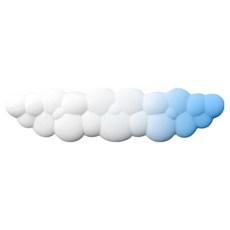 Daon 堅固記憶泡棉鍵盤手腕墊 滑鼠墊 420 x 110 x 20 mm, 1個, 藍色 + 白色