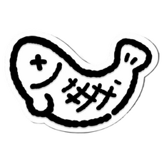 Daon 堅固柔軟護腕 魚 閉眼滑鼠墊 250 x 230 x 35 mm, 1個, 閉眼魚