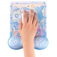 다온 편리한 손목받침 마우스패드 250 x 210 x 30 mm, 블루, 1개