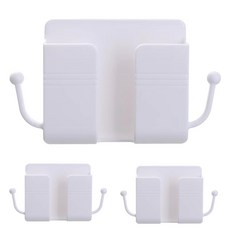 아워웍스 부착형 핸드폰 충전거치대 침대 수납 정리함, 화이트, 3개