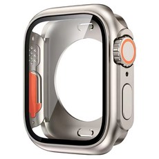 Black Shield Apple Watch Ultra 全包覆 360度 保護殼, 1個, 鈦金色