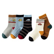 Ggomje 兒童汽車中筒襪 SKA07 5雙組