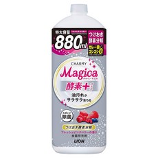 LION 獅王 CHARMY Magica 台灣公司貨 酵素濃縮洗碗精 補充裝 粉紅莓果香, 1個, 880ml