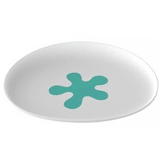 doddL 人體工學兒童學習餐具 飛盤造型吸盤式餐盤, 1個, 湖水綠