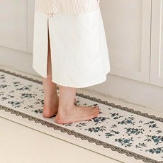 러움 엘레강스플라워 pvc 싱크대 방수 다용도 주방쿠션매트, 브라운, 1개