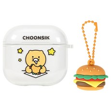 KAKAO FRIENDS 春植 幸運漢堡 AirPods 4 保護殼 + 鑰匙圈組合, 1套, 漢堡春植, WKFJC-AP4-CHOONSIK-HB