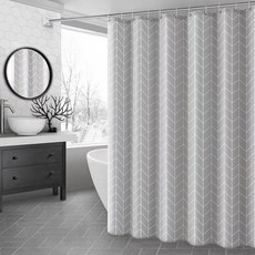 KODACHIEF 인테리어 욕실 샤워부스 화장실 일상감성 샤워커튼, 그레이 메쉬, 1개