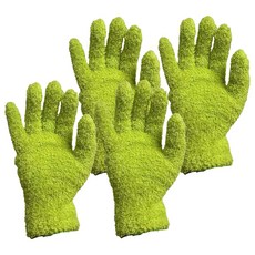 굿썸 乾淨可水洗超細纖維居家清潔植物除塵手套 23g 23 x 12 x 0.5 cm 2入, 4個, 淺綠色