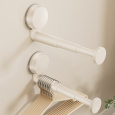 吸附式可調節掛架 2入, 奶油白