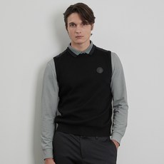 INDIAN 男款彈性背部梭織拼接針織背心 MITBV5F8431
