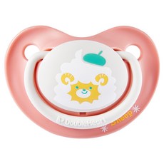 DoubleHeart Dear Friends 飛天小羊安撫奶嘴, 粉紅色, M(3~6個月), 1個
