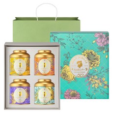 SSANGGYE Gold Jubilee 花茶4種禮盒組, 金盞花與柚子 10入 + 木蘭與洋甘菊 10入 + 玫瑰與矢車菊 10入 + 洋槐與茉莉 10入, 1套