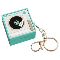 Onenough 復古矽膠保護殼, Galaxy Buds Core / FE / 2 Pro / 2 / Pro / Live, 1個, 唱盤 薄荷綠