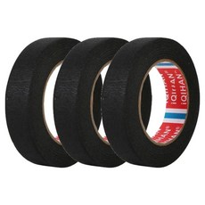 다다 칼라 종이 디자인 마스킹 테이프 25mm x 15m, 블랙, 3개 블랙, 3개