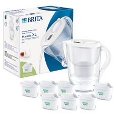 BRITA Marella 馬利拉濾水壺 3.5L + MXPRO 全效型濾芯 7個, 白色, 1組
