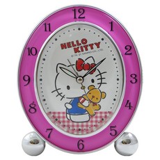 Sanrio 三麗鷗 Hello Kitty 親親小熊靜音貪睡鬧鐘 JM-E347KT-B, 粉色