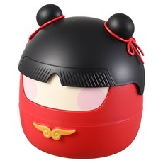 bebehome 圓滾滾翻蓋桌面垃圾桶, 紅色