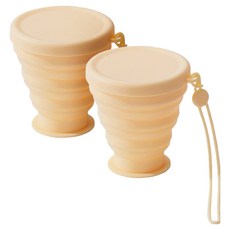 더자카 실리콘 다용도 접이식 양치컵 FREE, 옐로, 2개