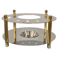 Pearl Horse 寶馬 圓形暖爐架, 銀色 + 金色, 1個