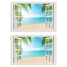 WA WALL ART 防水PVC 無痕設計壁貼 FX82054 2張, 海灘