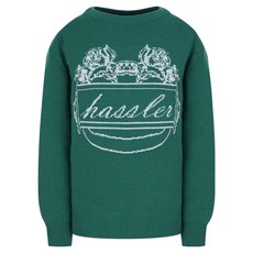 올리비아하슬러 여성용 라운드 자카드 니트 OHCWSW105