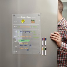 Yusol 冰箱留言板磁性筆6支組 週計畫表, to do list 透明