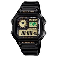 CASIO 卡西歐 男用刻字應援訊息軍人電子手錶 AE-1200WH-1B