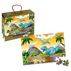Luna Toys 兒童大塊地板拼圖 恐龍, 1個, 48片
