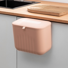 오템 걸이형 부착형 쓰레기통, 핑크