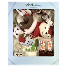 vivibaby 咖推車玩具禮盒組, 1套, 咖啡色