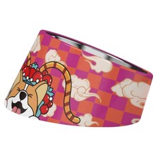 SUPER 休普 超萌護頸傾斜狗碗貓碗寵物碗 L, 1個, 國劇柯基犬圖案