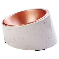 SUPER 休普 優雅質感環保護頸傾斜狗碗貓碗寵物碗 L, 1個, 麥稈拉絲玫瑰金系
