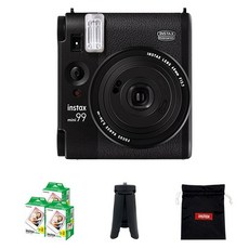 인스탁스 mini 99 즉석카메라 블랙 + 미니 필름 60p + 미니 삼각대 랜덤발송 + 로고 파우치 랜덤발송 세트, 1세트