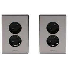 nano ART2 Nano Electric 極簡 2孔 嵌入式接地 珍珠灰, 2個