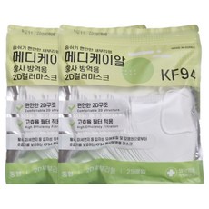 메디케이알 데일리핏 새부리형 황사 마스크 중형 KF94, 25개입, 2개, 미디화이트