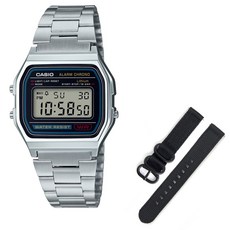 CASIO 卡西歐 數位電子錶 A158WA-1D + NATO錶帶 + 工具組