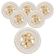 동대문단추왕 럭셔리2 메라코트 단추 23mm, 골드화이트, 6개