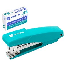 WHASHIN 手持式訂書機 135K + 33號訂書針 1000p 組, 綠色, 1套