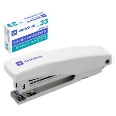WHASHIN 手持式訂書機 135K + 33號訂書針 1000p 組, 白色, 1套