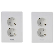 nano ART2 奈米電工 簡約 2孔 嵌入式接地 白色, 2個