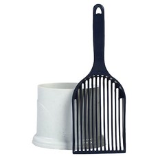 PetsFun 站立式貓砂鏟, 1個, 黑色