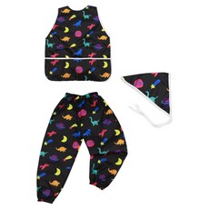 BEBE CHOUETTE 無袖圍裙 + 頭巾 + 防水褲套裝