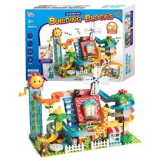 THINK Toys 幼兒動物滾珠軌道積木 彈珠軌道積木玩具 255p, 1個, 混合顏色