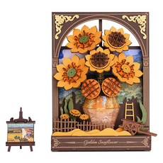 Robotime 木製LED向日葵桌上裝飾 TH002, 1個, 266件, 混色