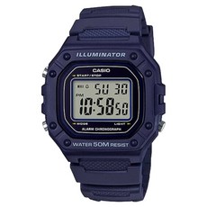 CASIO 卡西歐 男士入伍禮物 軍人應援訊息 刻字電子手錶 錶殼 43.2 x 44.4 mm x 厚度 10.8mm W-218H-2A