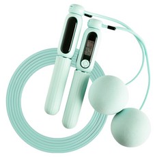 AD-ROCKET 充電智能磁控計數跳繩 無繩 + 有繩 繩長280, 1個, 粉綠色